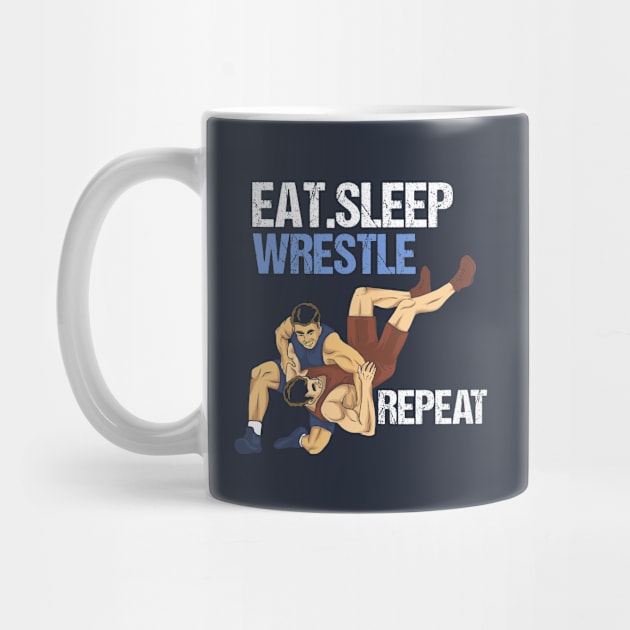 Wrestling Eat Sleep Wrestle Repeat Gift by Fresan